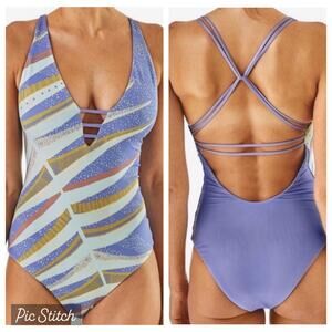 NWT Patagonia Extended Break Reversible One Piece Swimsuit in Engineered Fern